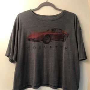 over sized cropped tee